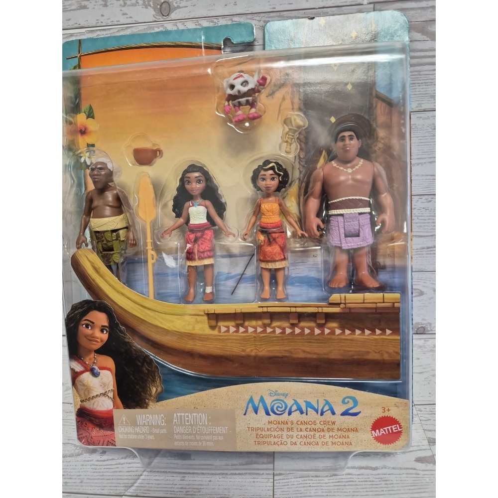 Disney Moana 2 Moana's Canoe Crew Playset with Small Dolls & Accessories